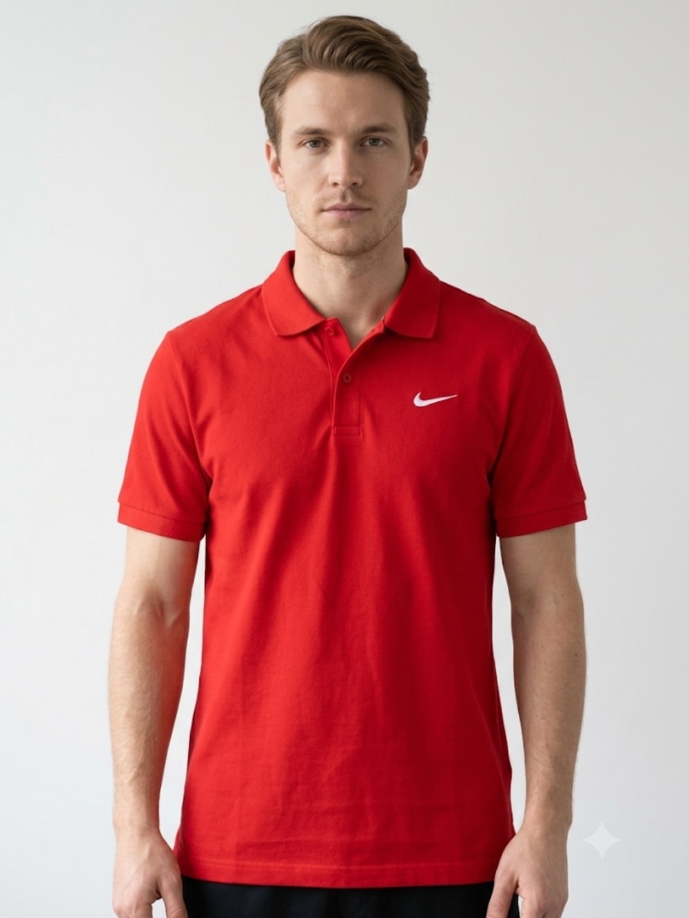 Nike Red Short Sleeve Polo Knit Shirt Size S